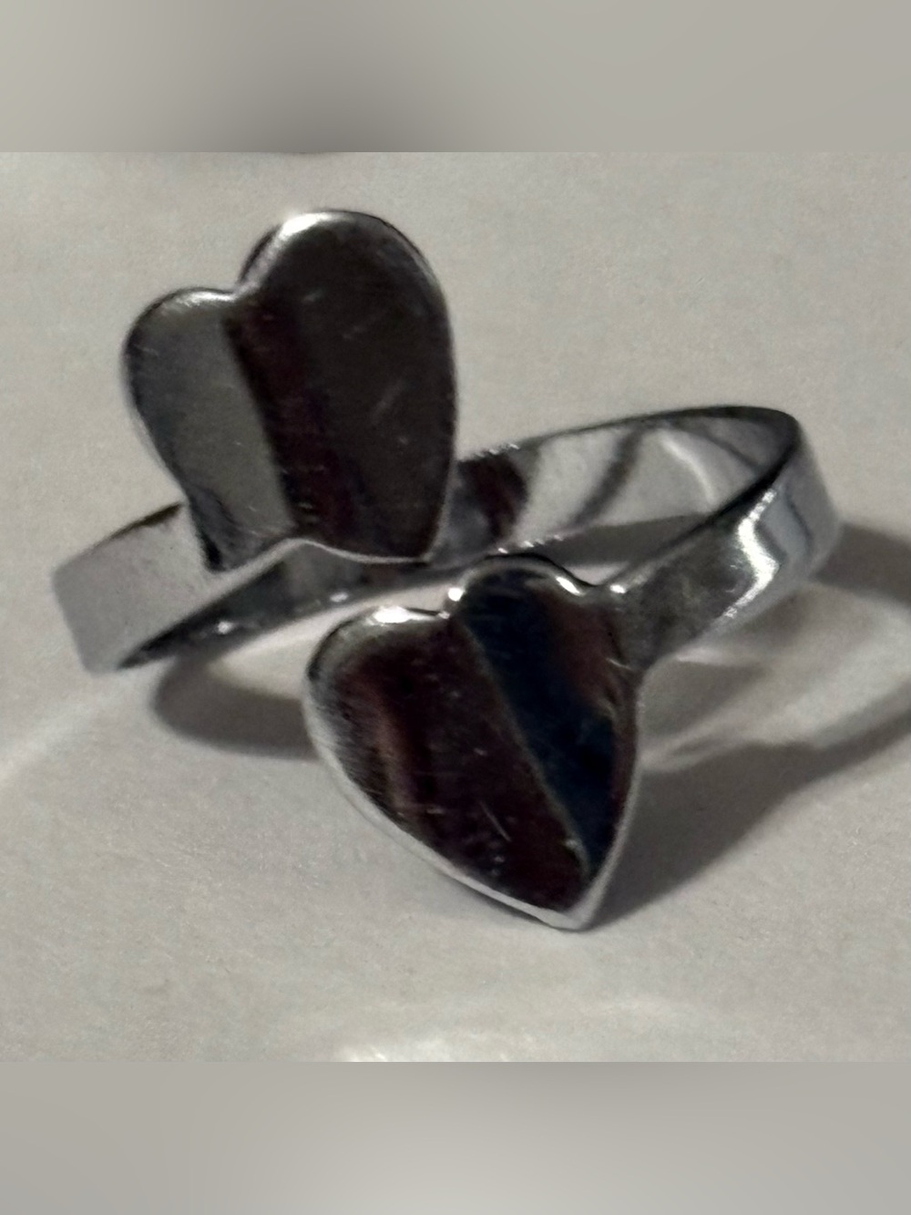 Silver Heart Adjustable Ring - Women Jewelry